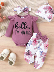 Children's 5 Piece Bodysuit and Pants Set