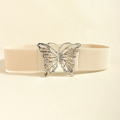 Butterfly Alloy Buckle Elastic Belt