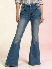 Vintage Wash High-Waisted Flare Jeans
