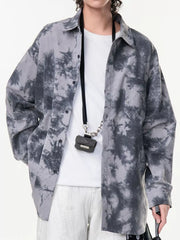 Men's Tie-Dye Oversized Button-Up Shirt