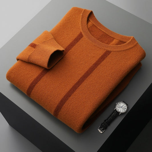 Men's Round Neck Knitted Wool Sweater