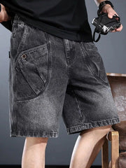 Men's Washed Cargo Denim Shorts