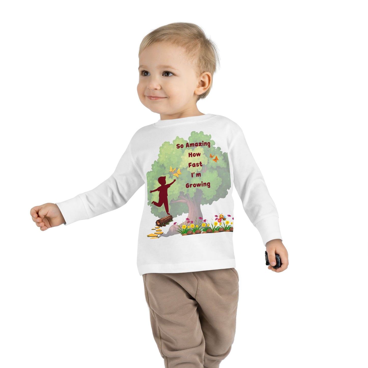 Growing Toddler Long Sleeve Tee - So Amazing How Fast I'm Growing