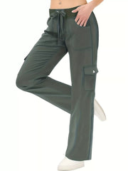 Relaxed Fit Active Pants with Drawstring Waist