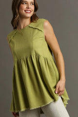 Linen Blend Sleeveless Top