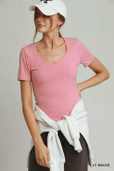Umgee Sweetheart Neckline Front Double-Lined Top