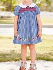 Children's Polka Dot Embroidered Dress