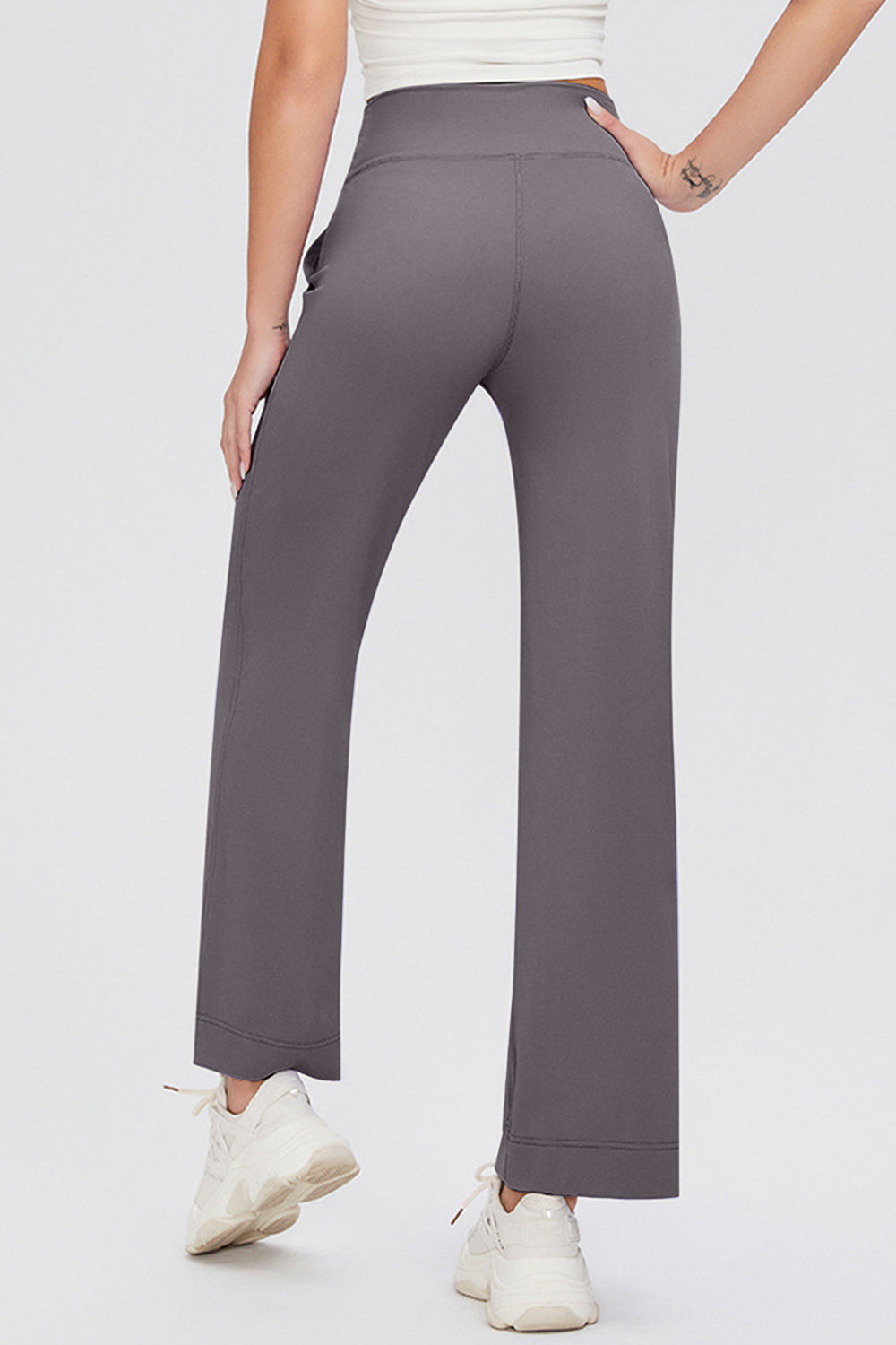 Drawstring High Waist Pants with Pockets