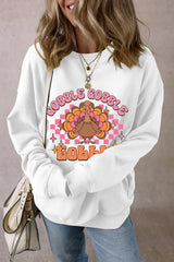 GOBBLE GOBBLE Graphic Dropped Shoulder Long Sleeve Sweatshirt