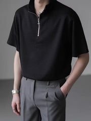 Men's Half Zip Short Sleeve Polo