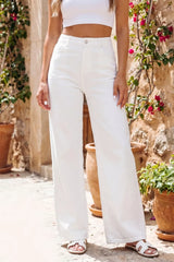 Solid Color Loose Casual Jeans
