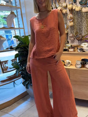 Round Neck Tank and Pants Set