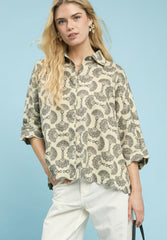Printed Button Down Shirt