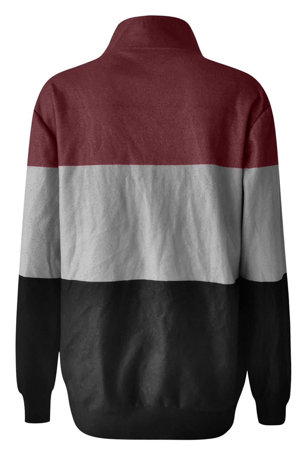 Color Block Quarter Zip Long Sleeve Sweatshirt