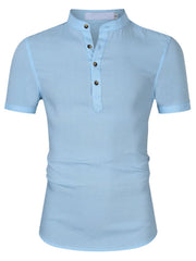 Men's Linen Short Sleeve Polo Shirt