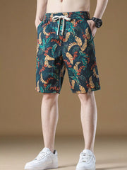 Men's Drawstring Printed Loose Fit Shorts