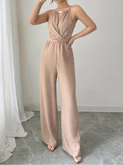 Sleeveless Tie Waist Wide Leg Jumpsuit