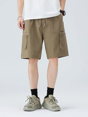 Men's Plus Size Drawstring Casual Cargo Shorts