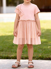 Children's Bow Short Sleeve Dress