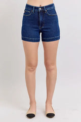 Judy Blue Full Size High Waist Tummy Control Denim Shorts Plus Size