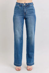 Judy Blue High Waist Contrast Thread Straight