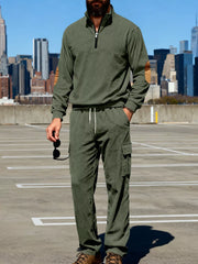 Men's Casual Long Sleeve Top & Pants Set