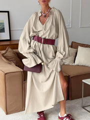 Flounce Sleeve Maxi Dress
