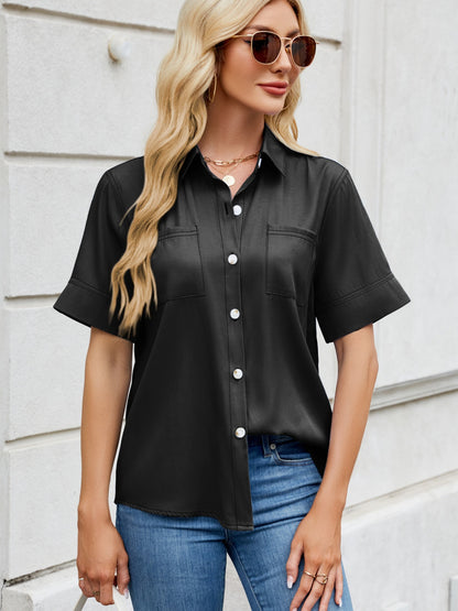 Collared Neck Short Sleeve Shirt