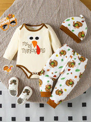 Children's My 1st Thanksgiving Turkey Graphic 3-Piece Set