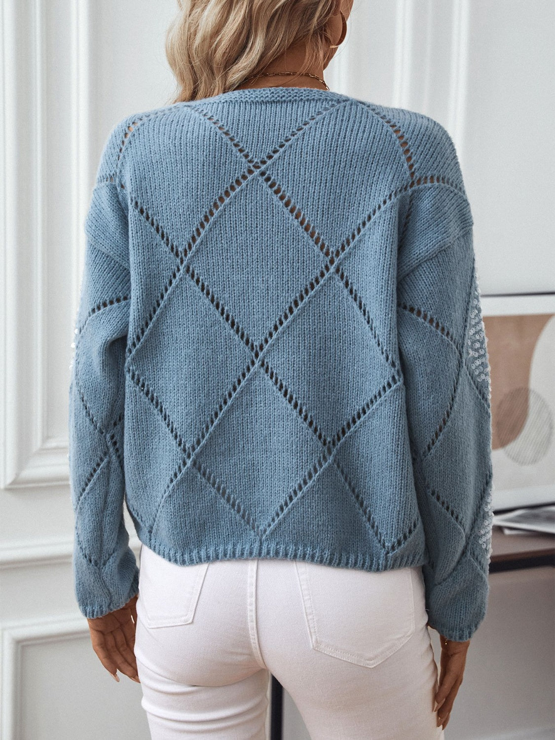 Round Neck Long Sleeve Knit Top