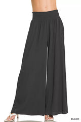 Zenana Smocked Waistband Wide Leg Lounge Pants