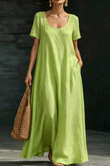 Casual Loose Short Sleeve Maxi Dress