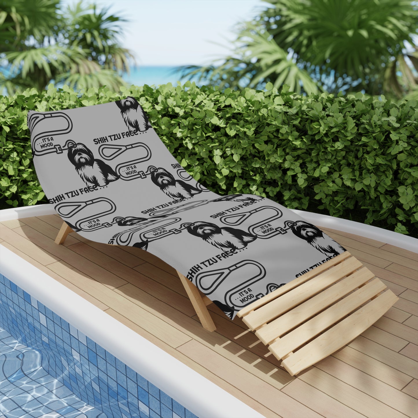 Shih Tzu Face - It's A Mood Beach Towel