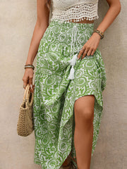 Smocked Printed Skirt