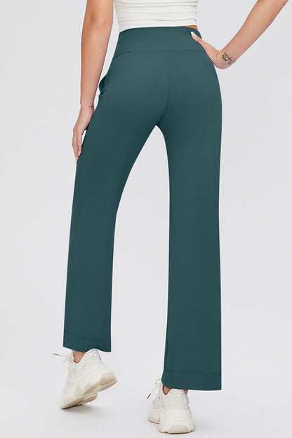 Drawstring High Waist Pants with Pockets