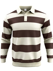 Men's Classic Striped Long-Sleeve Polo