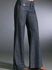High-Waisted Wide-Leg Wash Jeans