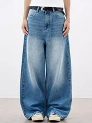 Men's Wide Leg Vintage Wash Jeans