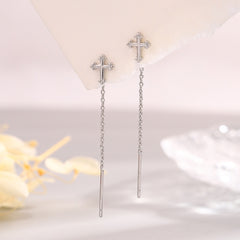 925 Sterling Silver Cross Earrings