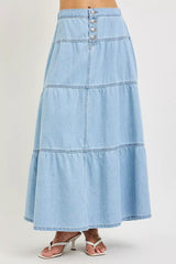 RISEN High Rise Ruffle Long Skirts