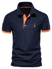 Men's Full Size Contrast Trim Classic Polo Shirt Plus Size