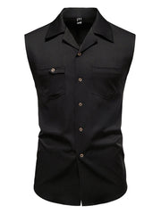Men's Sleeveless Button-Down Shirt