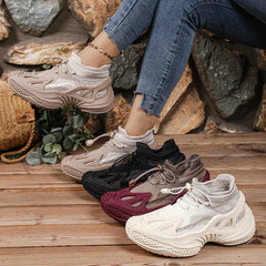Lace Up Round Toe Sneakers