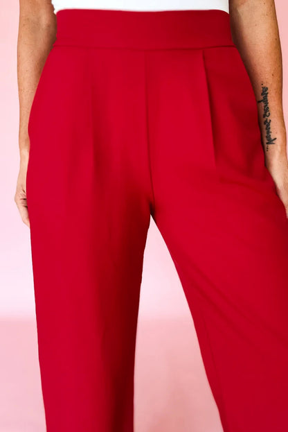 Pleated Detail Pull On Pants