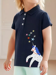 Children's Button Detail Short Sleeve Polo