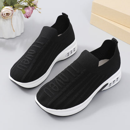 Women's Round Toe Knit Slip On Sneakers