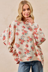 Oversized Waffle Thermal Sweatshirt
