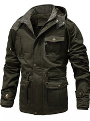 Men's Full Size Zip Up Multiple Pockets Jacket Plus Size