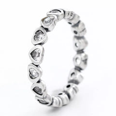 925 Sterling Silver Zircon Heart Ring