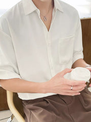 Men's Classic Cotton Blend Short Sleeve Pocketed Shirt